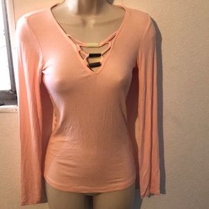 Guess Peach Ribbed Top NWT
